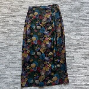 Chris Kellogg vintage floral wrap maxi skirt